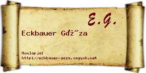 Eckbauer Géza névjegykártya